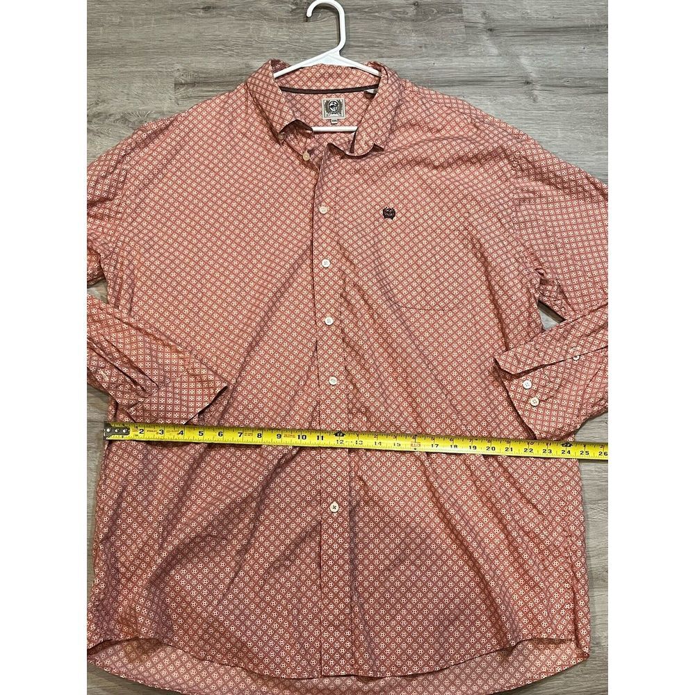Cinch Burgundy Floral Geometric Long Sleeve Western Button Down Shirt Mens XXL - Picture 3 of 6